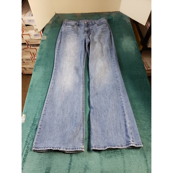 Old Navy Jeans Size 10 Womens Blue Pants Stretch Denim High Rise Flared - Picture 1 of 12